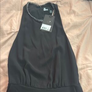 The Kooples Black Jumpsuit with Chain Detail